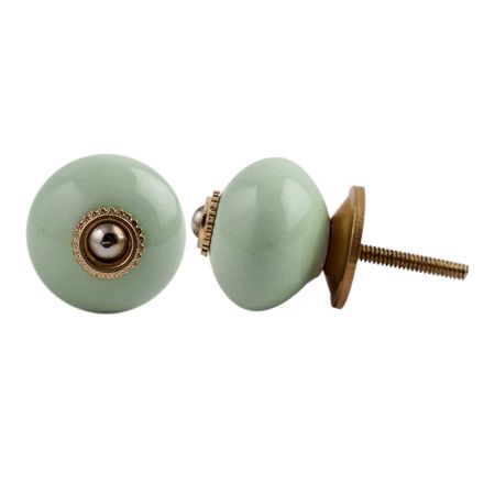 Solid Light Grey Golden Fitting Ceramic Cabinet Knob